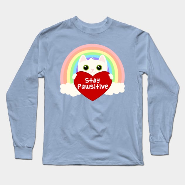 Positivity Kitty Long Sleeve T-Shirt by Megan Noble